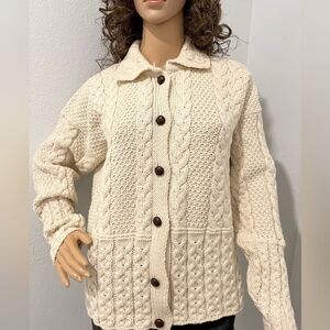 Peregrine 100% Wool Cardigan Sweater Made In England NWT